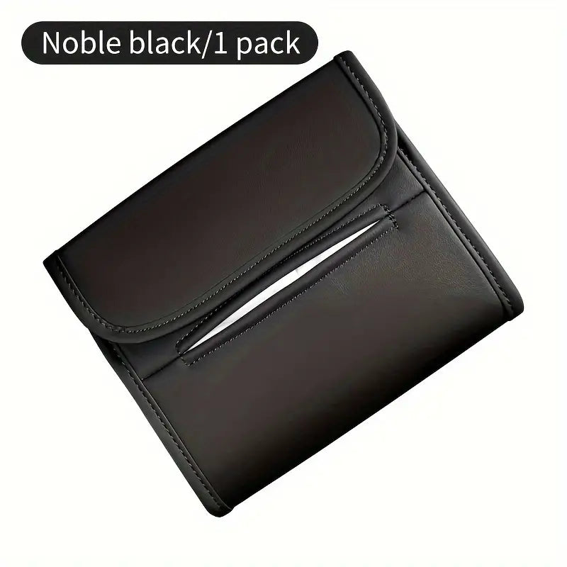 Premium 3-in-1 Leather Car Tissue Holder &amp; Organizer