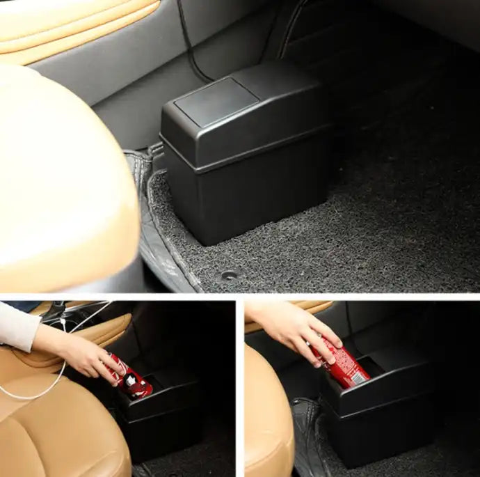 TRS-3R2114 Car Trash Can with Lid – Multi-Purpose ABS Garbage Bin
