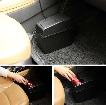 TRS-3R2114 Car Trash Can with Lid – Multi-Purpose ABS Garbage Bin