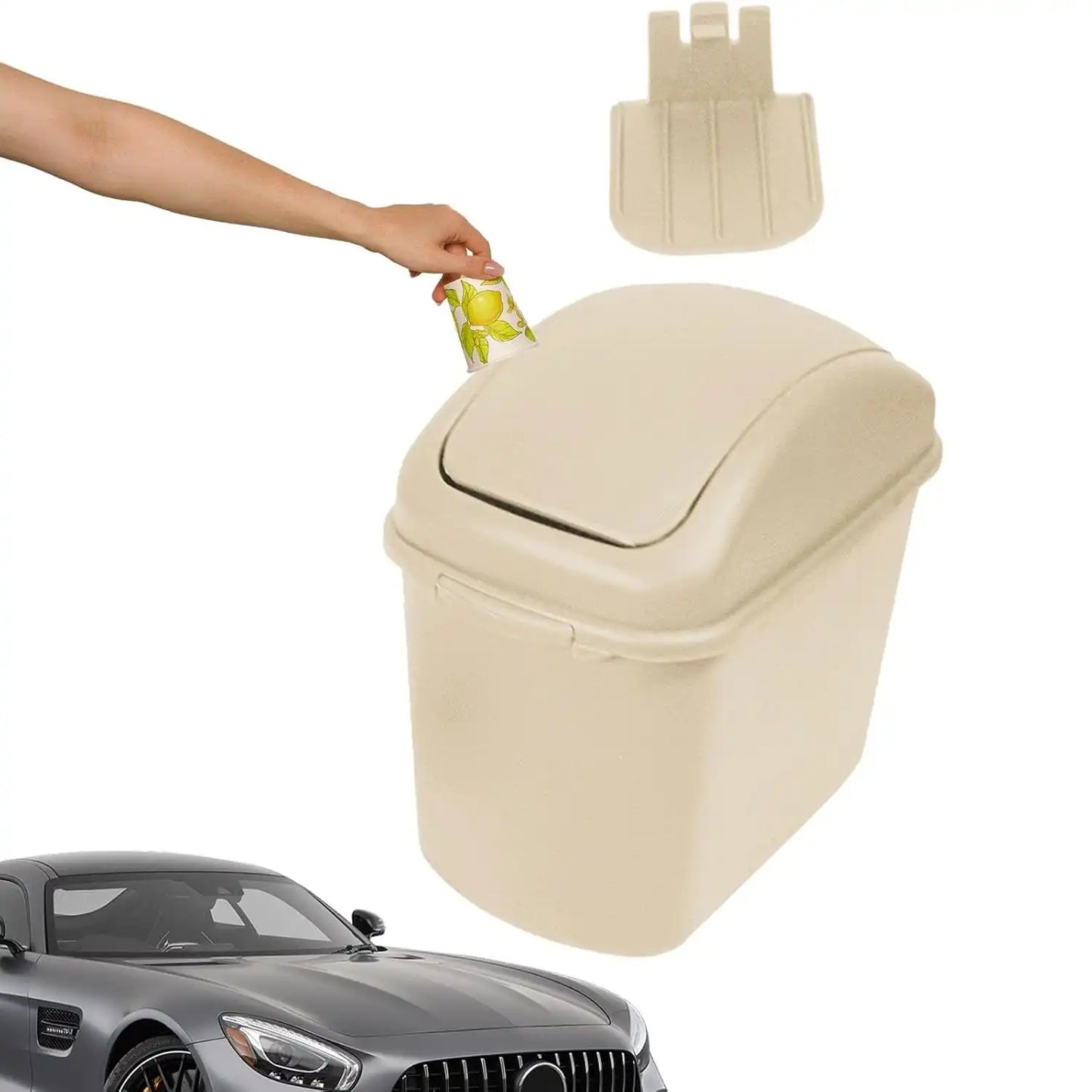 TRS-CAN Car Trash Can with Lid – Compact, Multi-Purpose Waste Bin