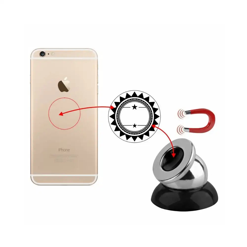 HLD-TEL-YK09 Generic Multifunctional Rotary Mobile Phone Holder – 360° Suction Mount (Universal Fit)