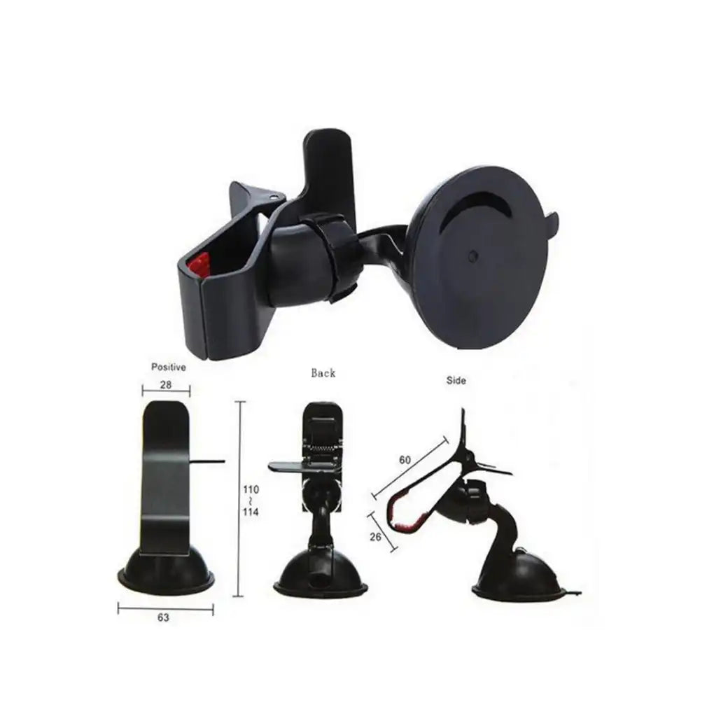 HLD-TEL-077 Universal Car Phone Holder – 360° Adjustable Suction Mount with One-Touch Release