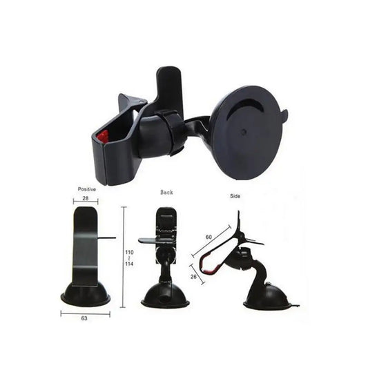 HLD-TEL-077 Universal Car Phone Holder – 360° Adjustable Suction Mount with One-Touch Release