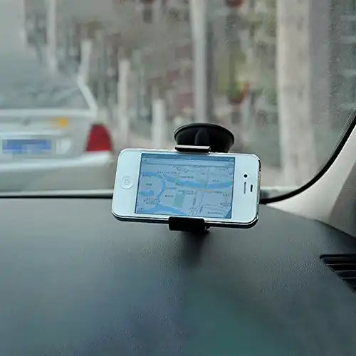 HLD-TEL-077 Universal Car Phone Holder – 360° Adjustable Suction Mount with One-Touch Release