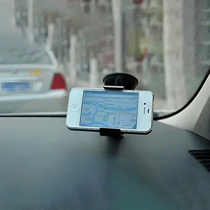 HLD-TEL-077 Universal Car Phone Holder – 360° Adjustable Suction Mount with One-Touch Release