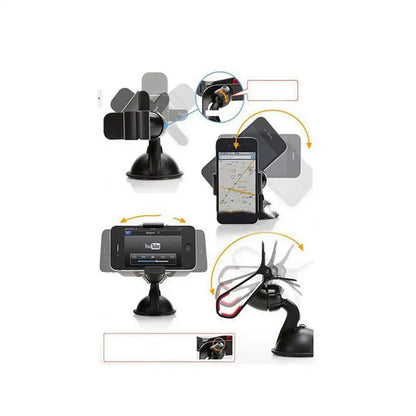 HLD-TEL-077 Universal Car Phone Holder – 360° Adjustable Suction Mount with One-Touch Release