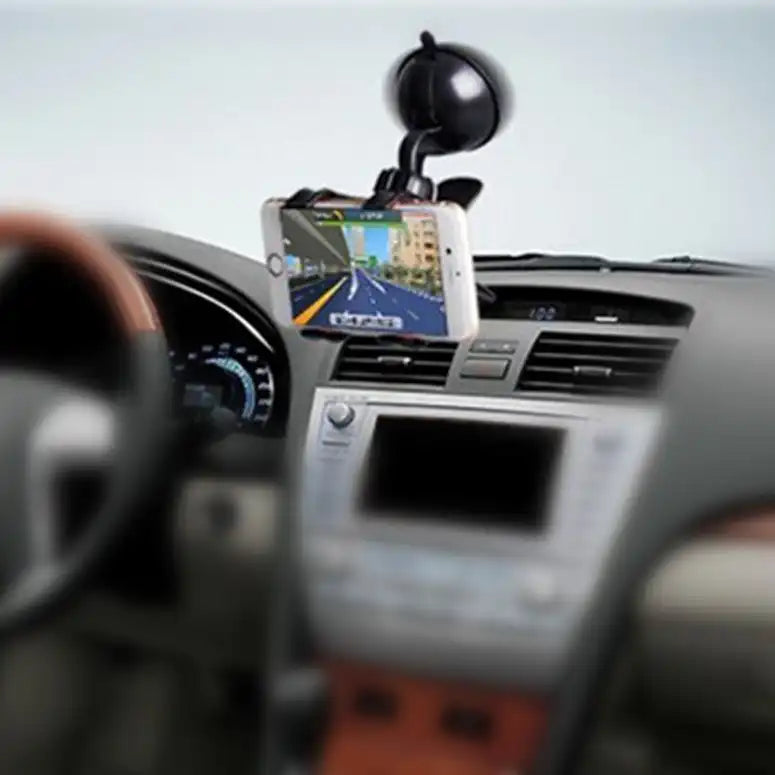 HLD-TEL-077 Universal Car Phone Holder – 360° Adjustable Suction Mount with One-Touch Release