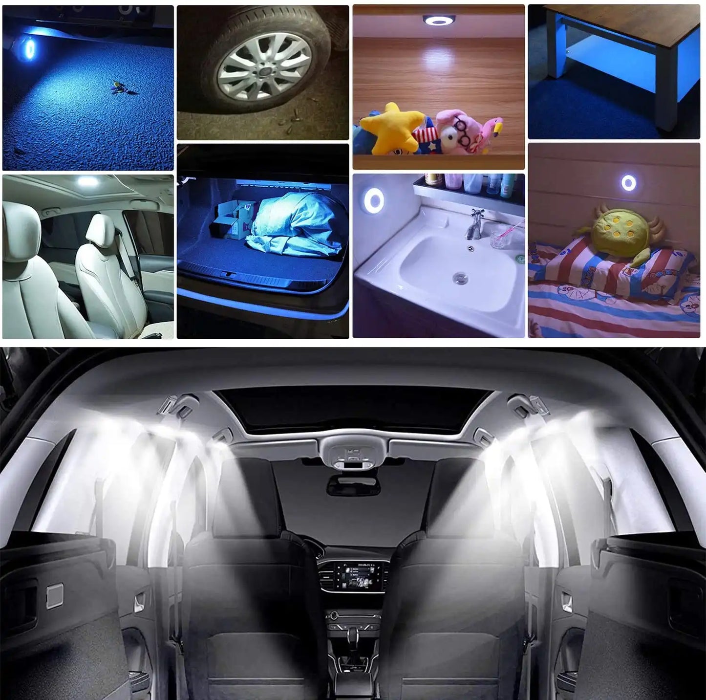 LIT-Y978 Rechargeable LED Car Roof Light – 3 Color Modes
