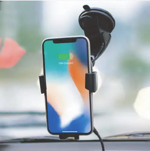 HLD-Q7-IT Wireless Car Charger & Phone Holder – Auto-Clamping Qi Mount for Dashboard, Windshield, or Air Vent