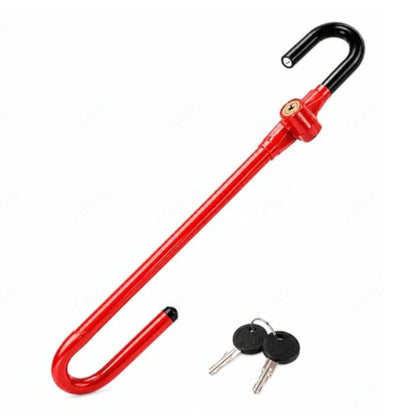 STR-LOK-15 | Universal Adjustable Steering Wheel to Brake Pedal Lock Hardened Steel (50–77.5 cm / Red)