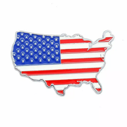 Sticker - USA Flag Cut Out Metal