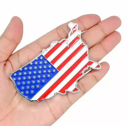 Sticker - USA Flag Cut Out Metal