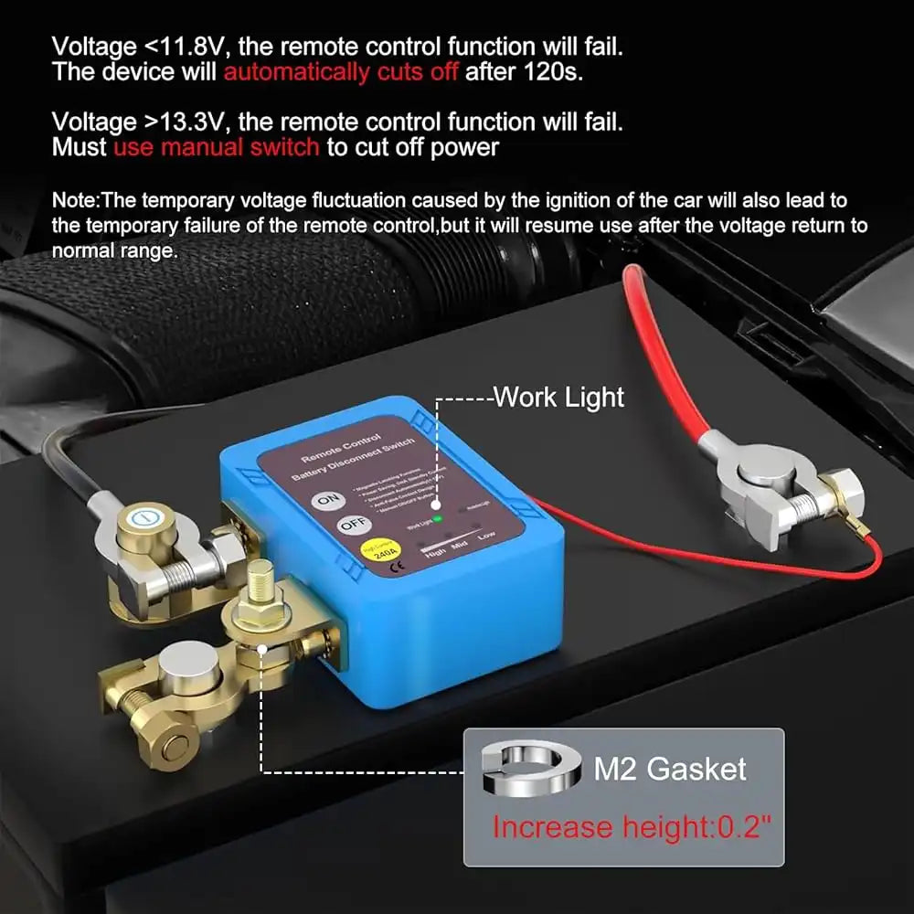 SWT-BATTERY | 12V 240A Remote Control Car Battery Disconnect Switch (Kill Switch)