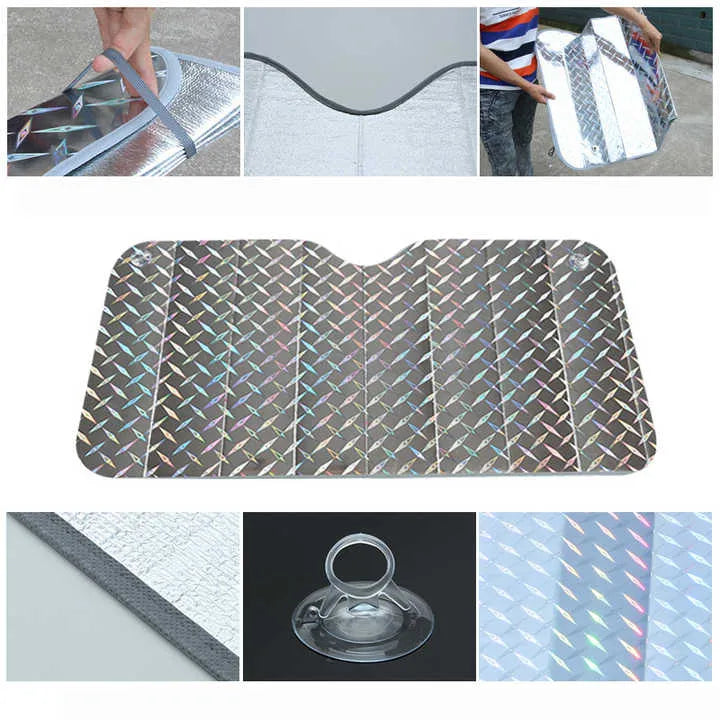 AutoX Metallic Reflective Foldable Laser Sunshades for Windshield