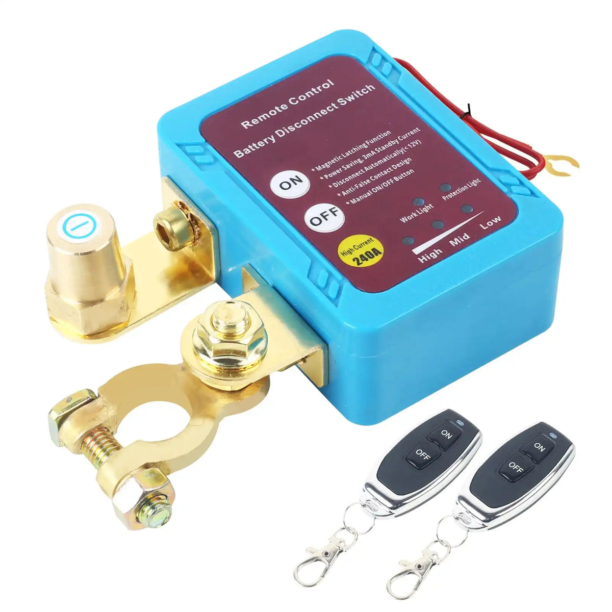 SWT-BATTERY | 12V 240A Remote Control Car Battery Disconnect Switch (Kill Switch)
