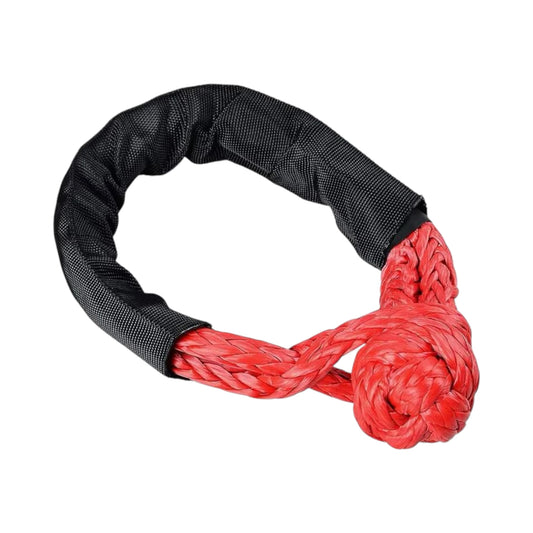 TOW-SHAK Soft Shackle – 20mm Infinite Knot Recovery Rope with Protective Sleeve (41,000 lbs Max Strength, Red)